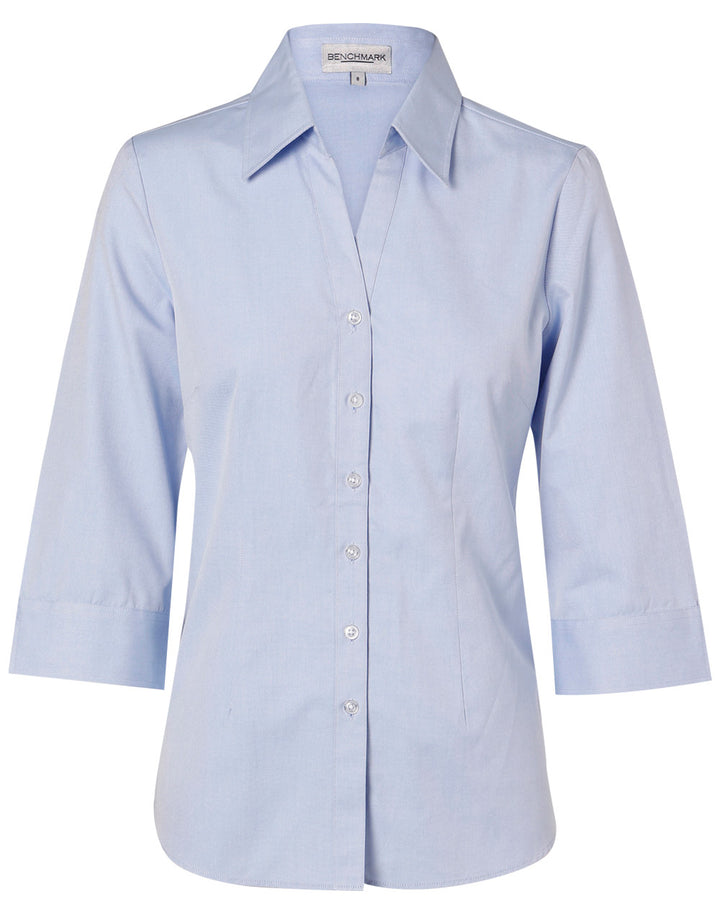 Ladies Fine Chambray 3/4 Sleeve Shirt - M8013