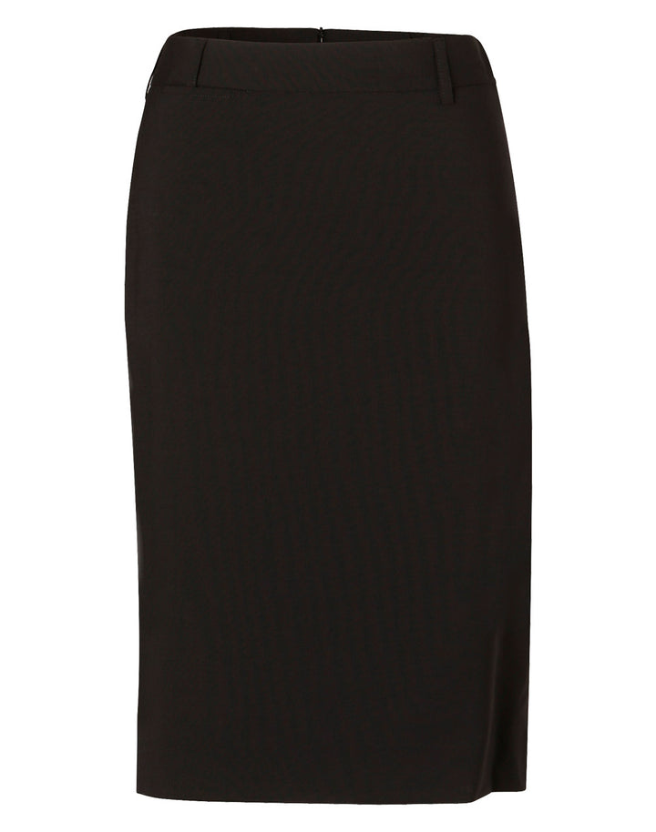 Ladies Wool Stretch Mid Length Lined Pencil Skirt - M9470
