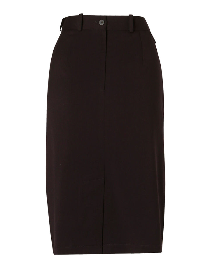 Ladies Poly/Viscose Stretch A-line Utility Lined Skirt- M9478