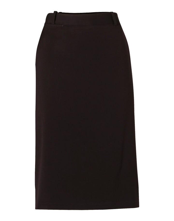 Ladies Poly/Viscose Stretch A-line Utility Lined Skirt- M9478