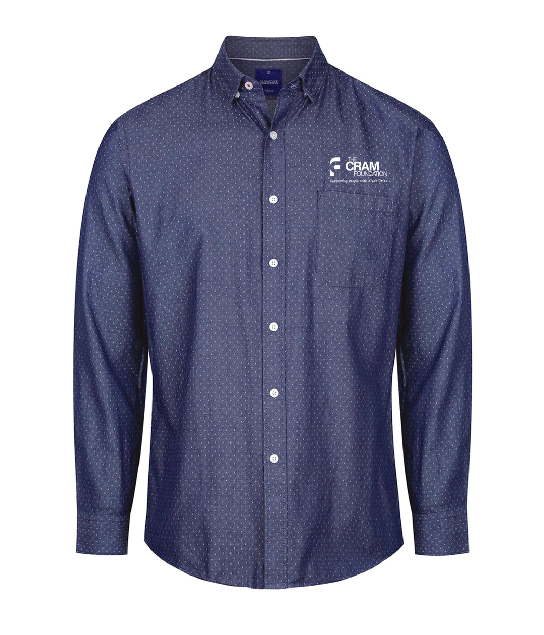 Managers Range - The Cram Foundation Polka Dot Dobby Mens Long Sleeve Shirt 1714HL