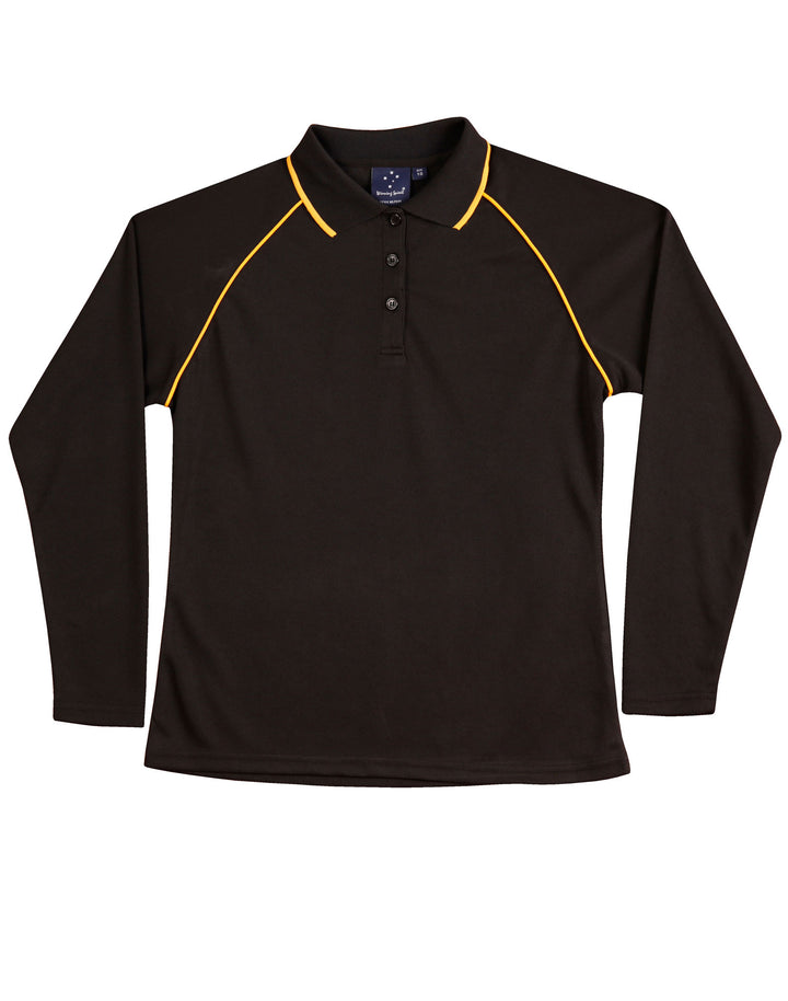 Ladies Cooldry Long Sleeve Contrast Polo - PS44