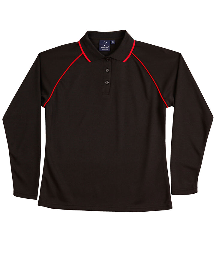 Ladies Cooldry Long Sleeve Contrast Polo - PS44