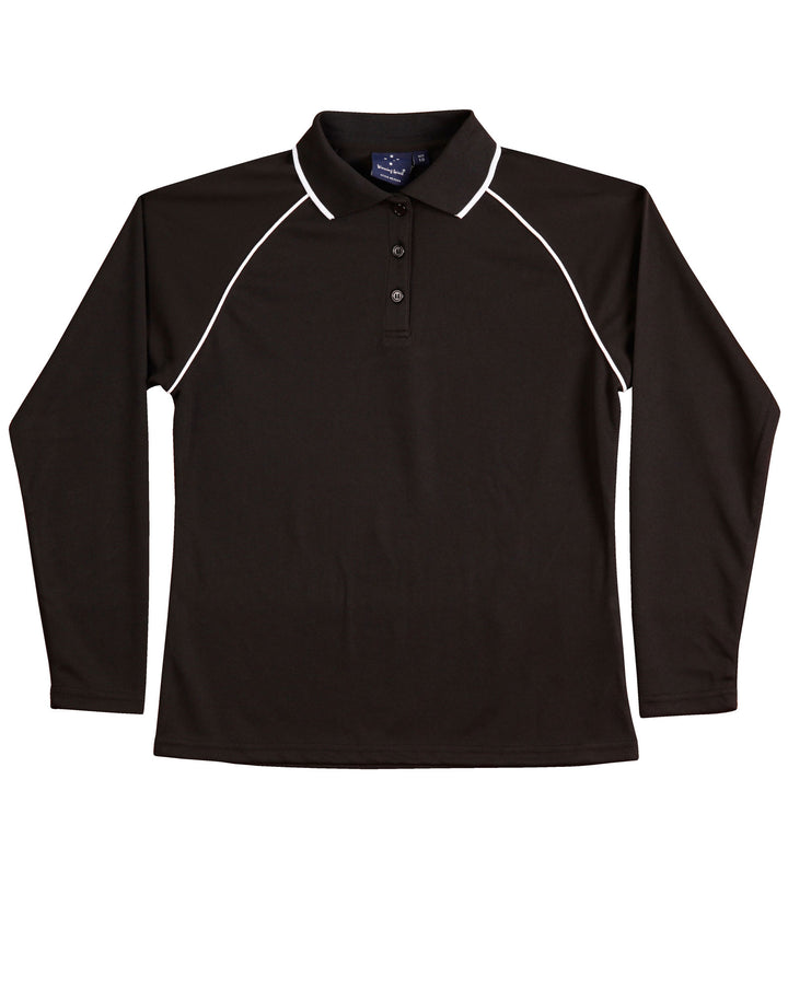 Ladies Cooldry Long Sleeve Contrast Polo - PS44