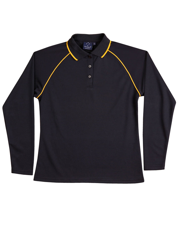 Ladies Cooldry Long Sleeve Contrast Polo - PS44
