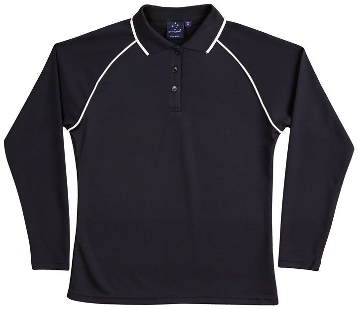Ladies Cooldry Long Sleeve Contrast Polo - PS44