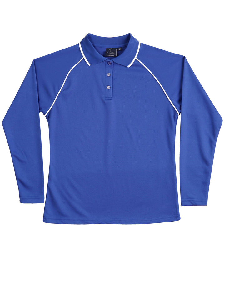 Ladies Cooldry Long Sleeve Contrast Polo - PS44