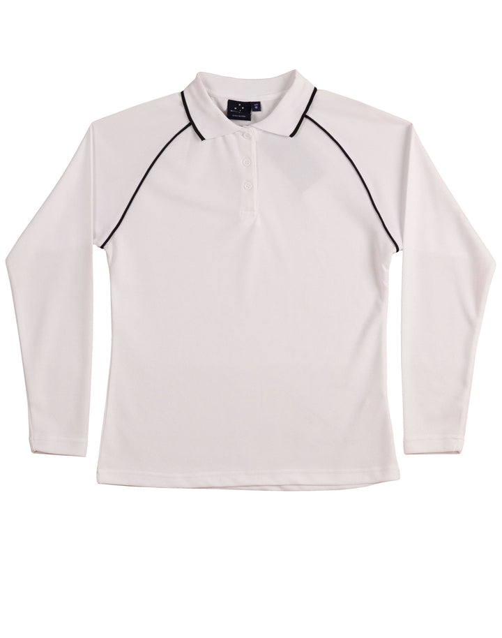 Ladies Cooldry Long Sleeve Contrast Polo - PS44