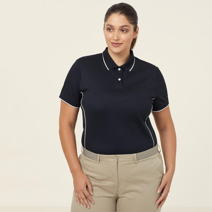 Ladies Antibacterial Polyface Short Sleeve Tipped Polo - CATUF7