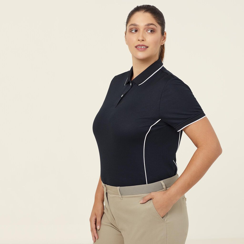 Ladies Antibacterial Polyface Short Sleeve Tipped Polo - CATUF7