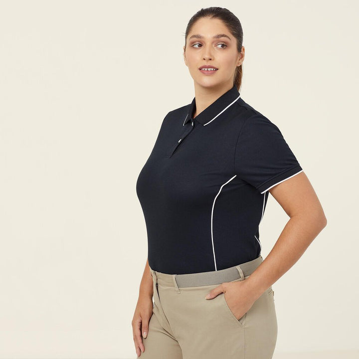 Ladies Antibacterial Polyface Short Sleeve Tipped Polo - CATUF7