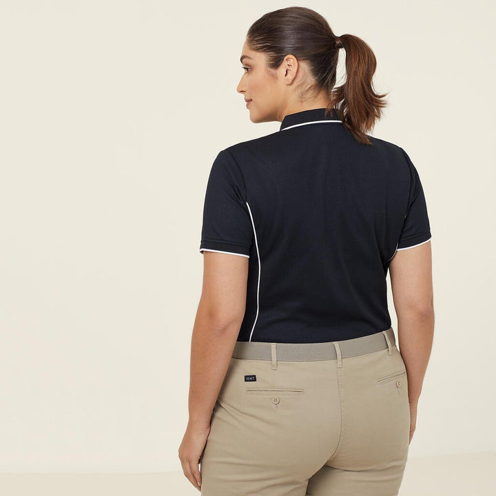Ladies Antibacterial Polyface Short Sleeve Tipped Polo - CATUF7