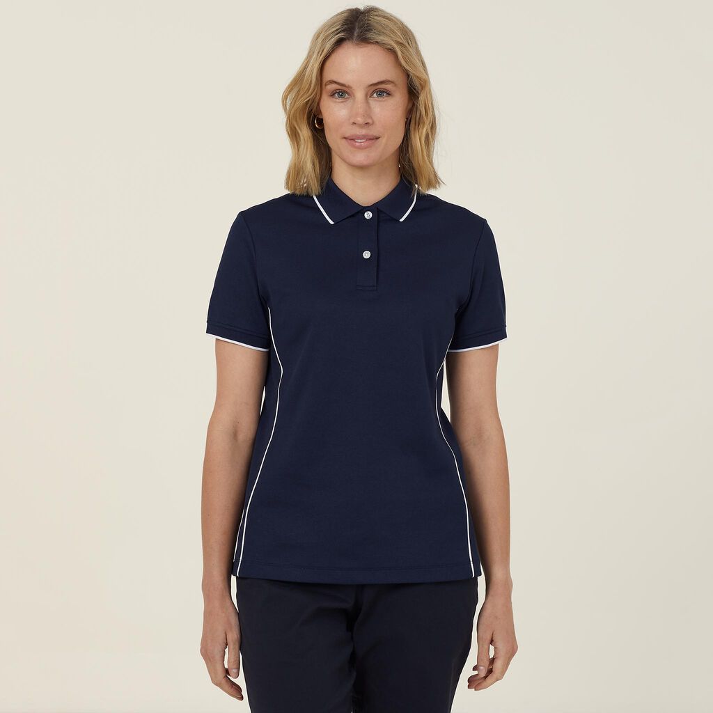 Ladies Antibacterial Polyface Short Sleeve Tipped Polo - CATUF7