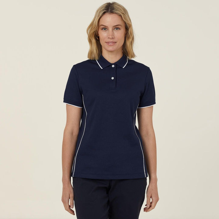 Ladies Antibacterial Polyface Short Sleeve Tipped Polo - CATUF7