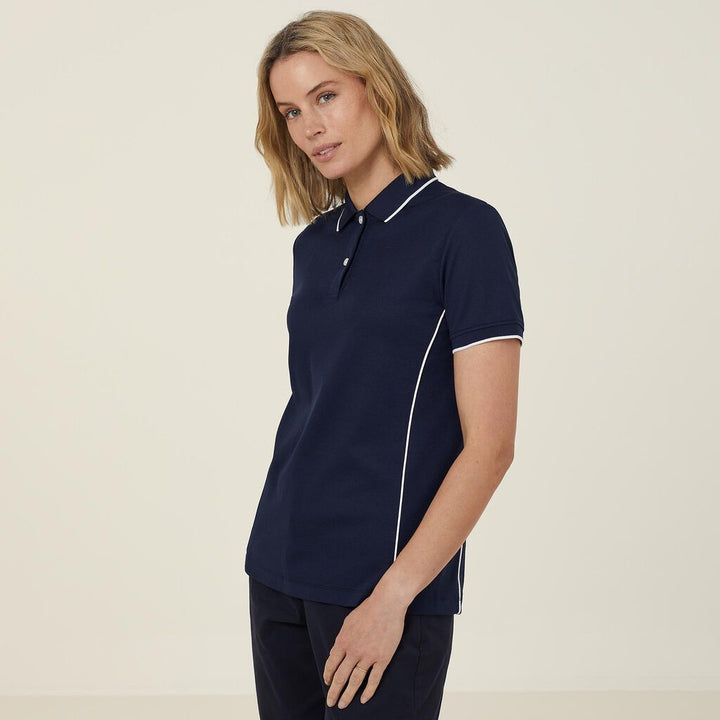 Ladies Antibacterial Polyface Short Sleeve Tipped Polo - CATUF7