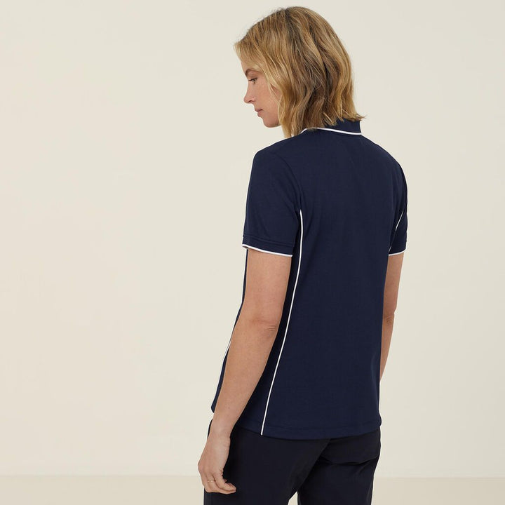 Ladies Antibacterial Polyface Short Sleeve Tipped Polo - CATUF7