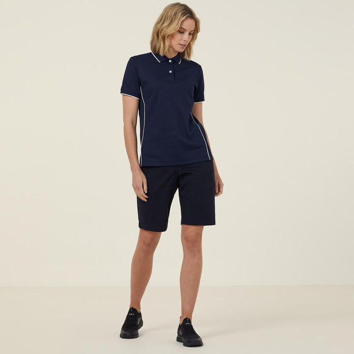 Ladies Antibacterial Polyface Short Sleeve Tipped Polo - CATUF7